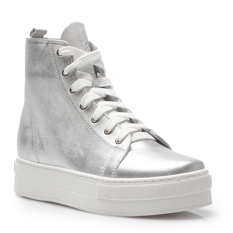 Sneakers Rehaussantes Femme Chiaia - Argent +6,5cm