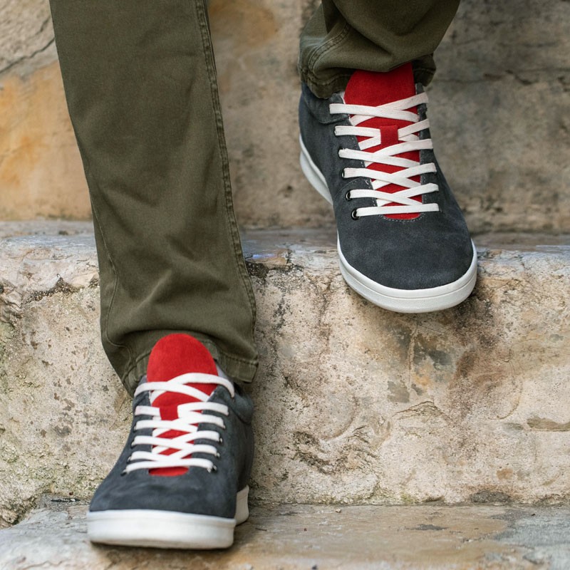Apricale Elevator Sneakers dark grey/red +2,4cm"