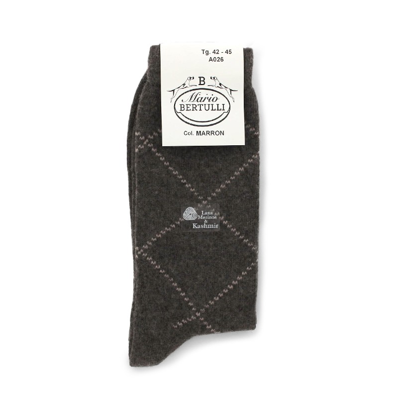 Brown wool/cashmere socks - Cashmere Socks from Mario Bertulli - specialist in height increasing shoes