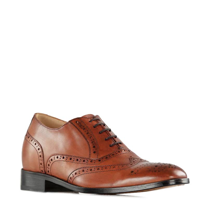 Leonardo goodyear brown height increasing shoe men +2.4