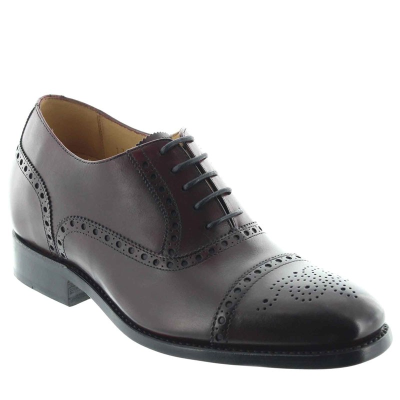 scarpe richelieu zeppa Uomo - Bordeaux - Pelle di vitello pieno fiore - +6 CM - Stefano - Mario Bertulli