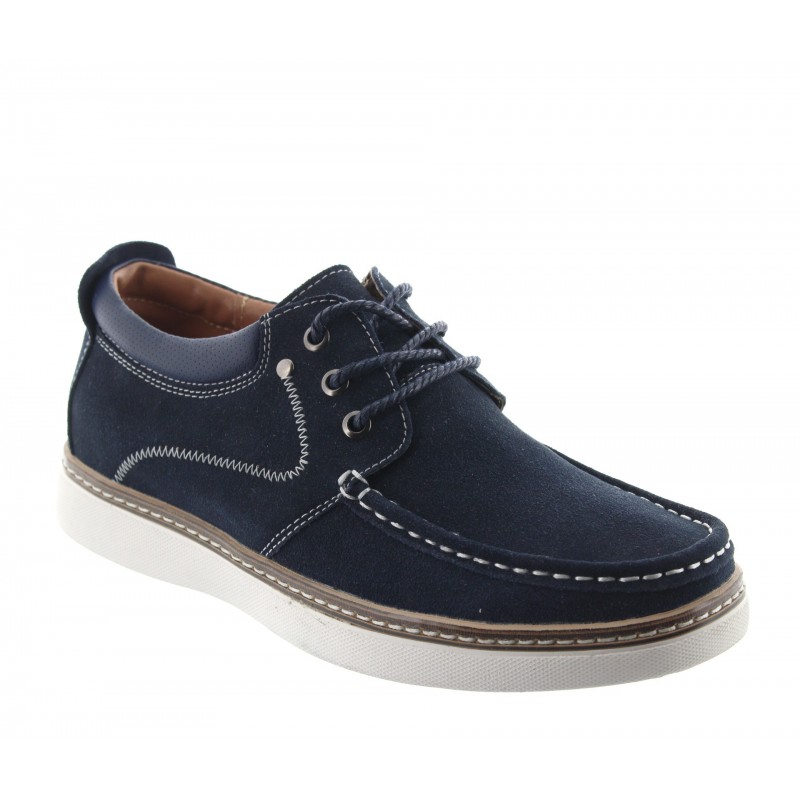 scarpe da barca rialzanti Uomo - Blu - Nubuck - +5,5 CM - Pistoia - Mario Bertulli