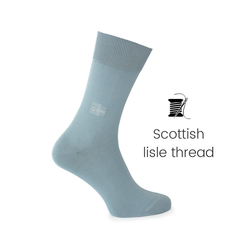 Blue sky Scottish lisle thread socks - Scottish Thread Socks from Mario Bertulli - specialist in height increasing shoes