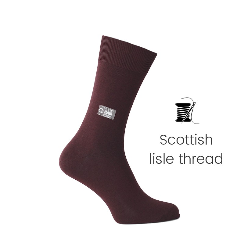 Bordeaux Scottish lisle thread socks - Scottish Thread Socks from Mario Bertulli - specialist in height increasing shoes