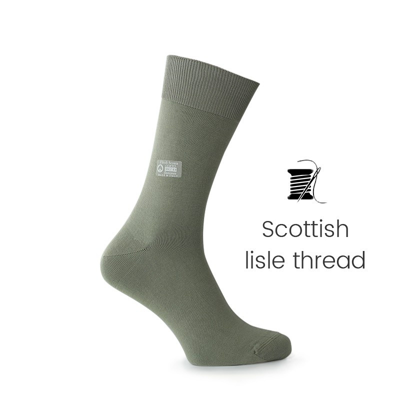 Green Scottish lisle thread socks - Scottish Thread Socks from Mario Bertulli - specialist in height increasing shoes