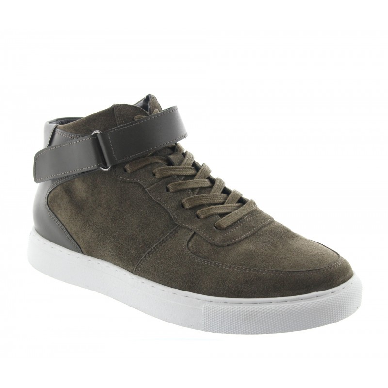 Elevator Sneakers Men - Kaki - Nubuk / Leather - +2.0'' / +5 CM - Olivetta - Mario Bertulli