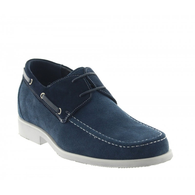 Elevator Loafers Men - Navy blue - Nubuk - +2.4'' / +6 CM - Bardolino - Mario Bertulli